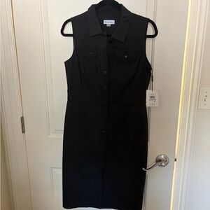 Black Calvin Klein button down dress